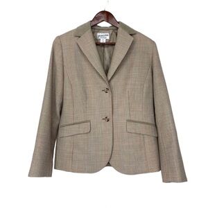 Pendleton Houndstooth 100% Virgin Wool Vintage Career Blazer Neutral Size 8
